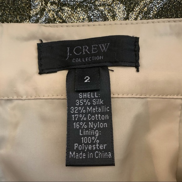 J. Crew Collection Green Gold Silk Floral Lace B2/16 - Picture 7 of 9